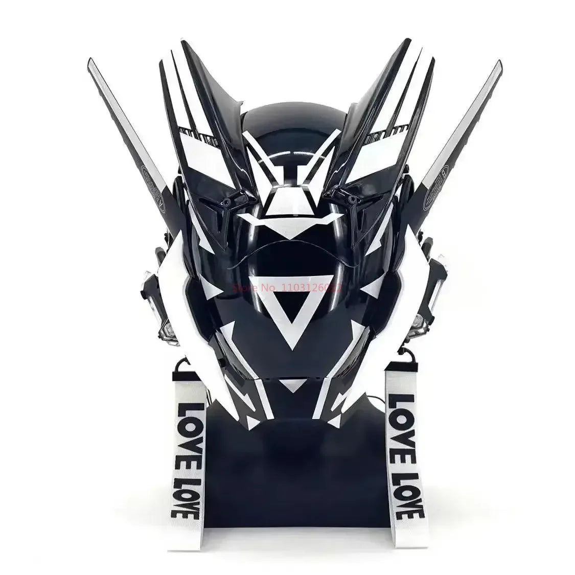 Cyberpunk Helmet Shinobi Mask: Robot Samurai Armor with LED Light