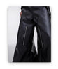 Mauroicardi Autumn Long Black Baggy PU Leather Cargo Pants