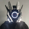 Cyberpunk Helmet Shinobi Mask: Robot Samurai Armor with LED Light