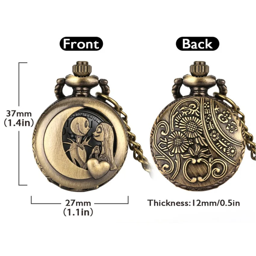 Vintage Antique Cameo Embossed Heart Moon Girl Flip Pocket Watch Pendant Necklaces