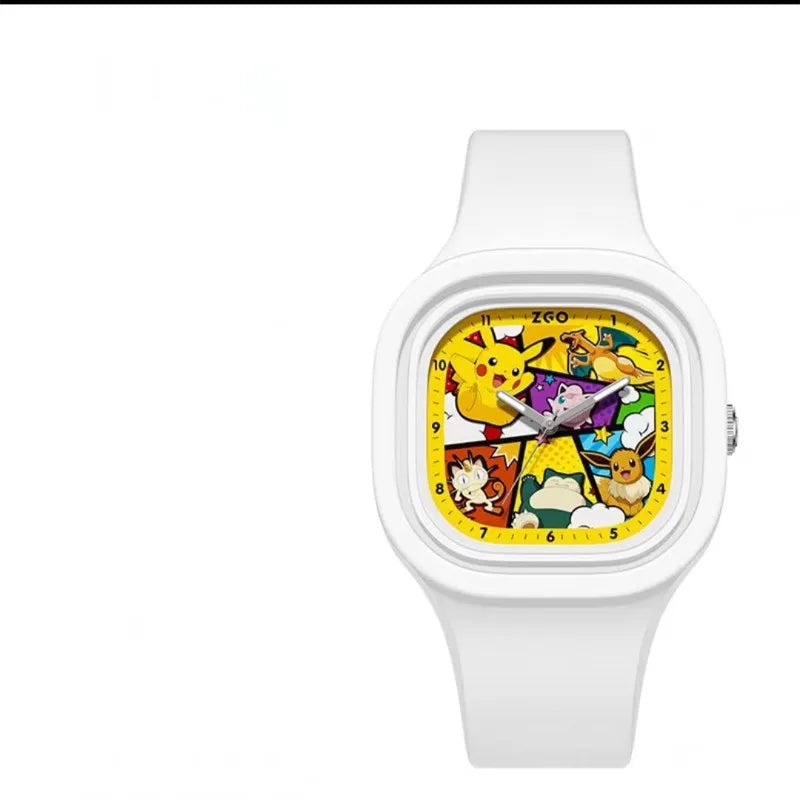 Pokémon Pikachu Cute Silicone Watch - Square Design, Fashionable Timepiece for Kids, Boys & Girls, Perfect Birthday Gift