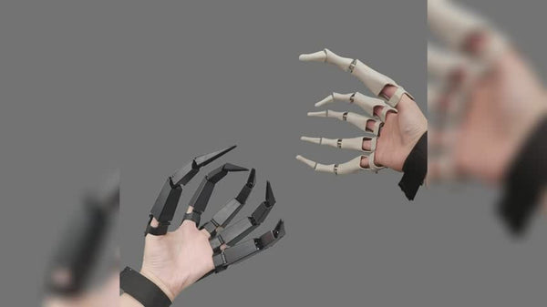 Spine-Chilling Articulated Skeleton Finger Gloves