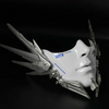 Cyberpunk Half Face Mechanical Mask – Red | Cosplay & Halloween Costume Prop