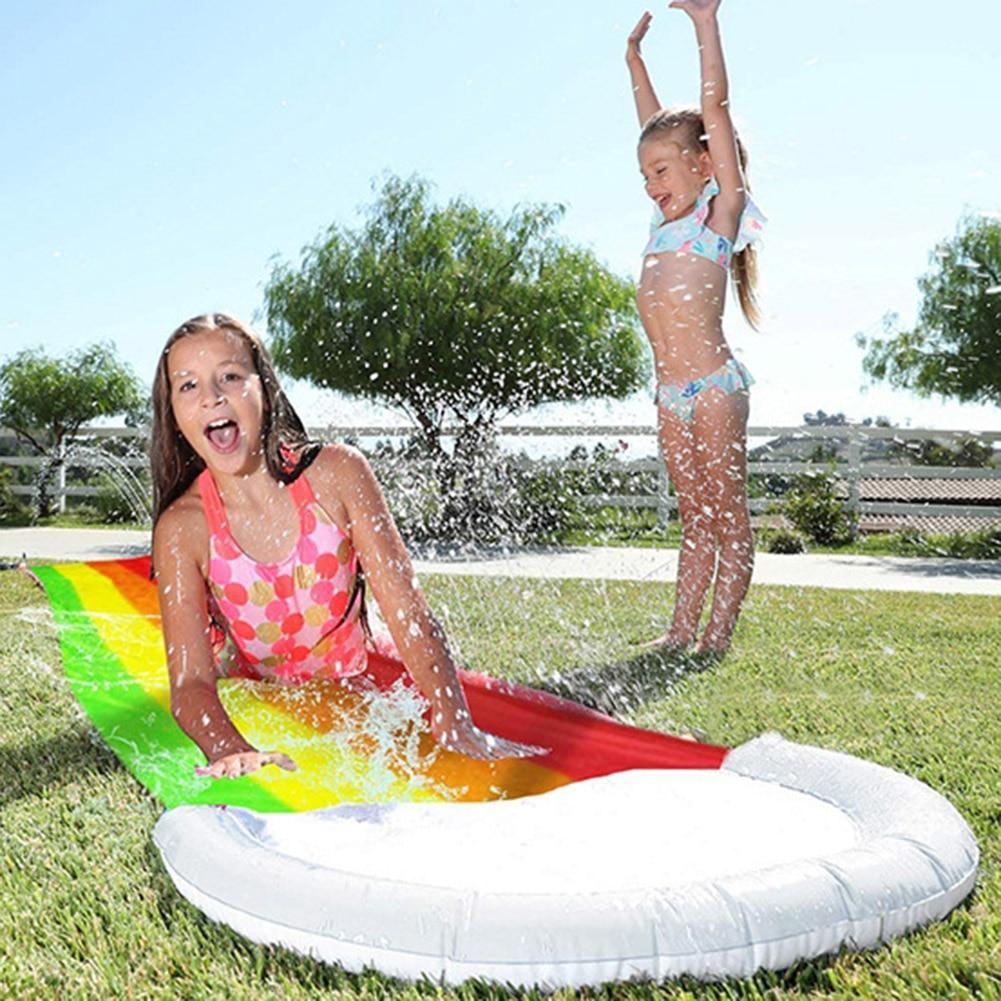 Childlike unlimited Store Inflatable Automatic Sprinkler Rainbow Water Slide