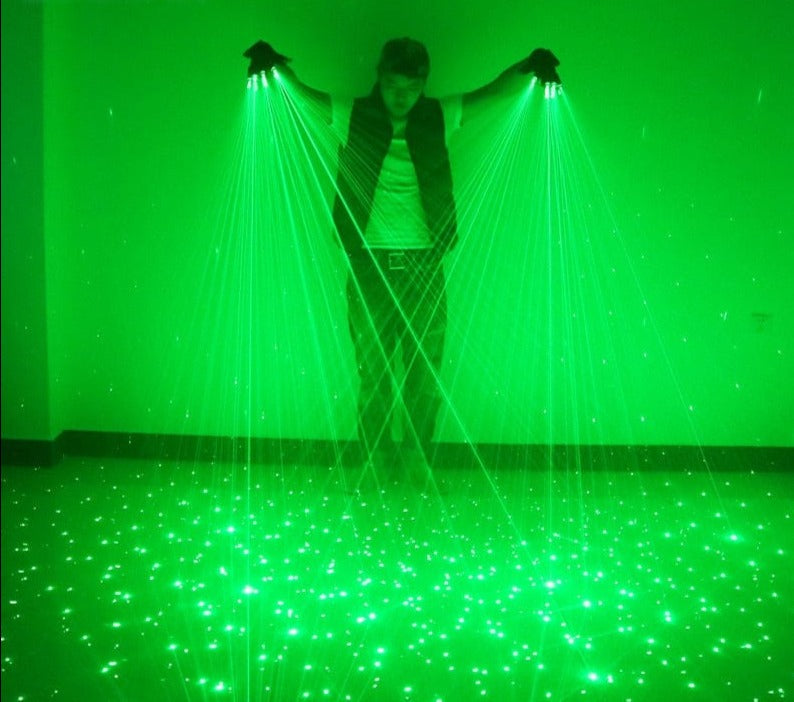 GiftsBite Store 2 in 1 Green Laser Strobe Light Nightclub Party Gloves