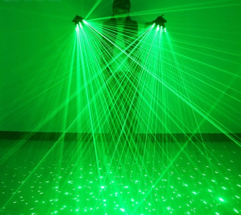 GiftsBite Store 2 in 1 Green Laser Strobe Light Nightclub Party Gloves