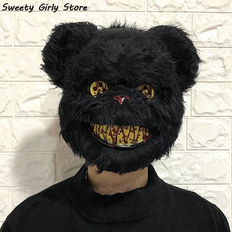 GiftsBite Store Black Bear Realistic Horror Full Head Cosplay Scary Mask 1005003193108252-H03