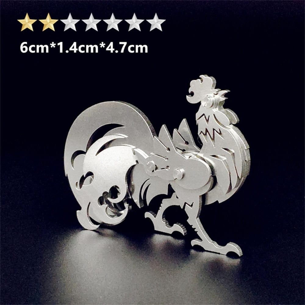 GiftsBite Store Chicken 3D Metal Animal Styling Steel Puzzle Models Kits 3256803319525350-Chicken