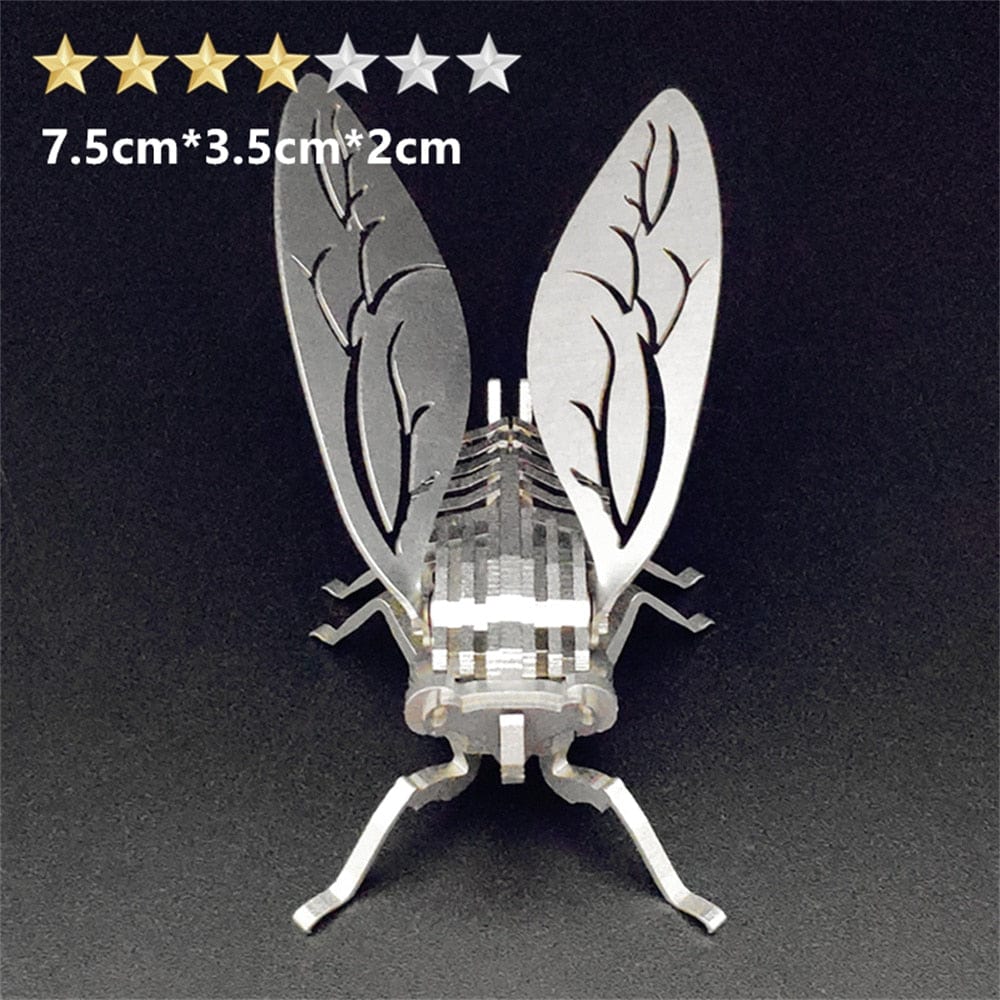 GiftsBite Store Cicada 3D Metal Animal Styling Steel Puzzle Models Kits 3256803319525350-Cicada