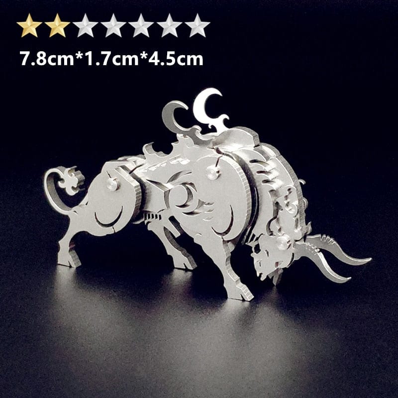 GiftsBite Store Cow 3D Metal Animal Styling Steel Puzzle Models Kits 3256803319525350-Cow