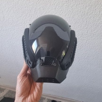 GiftsBite Store Limited Edition DJ Mechanical Sci-fi Cyberpunk 2077 Cosplay Helmet 3256803724381170-With Ear