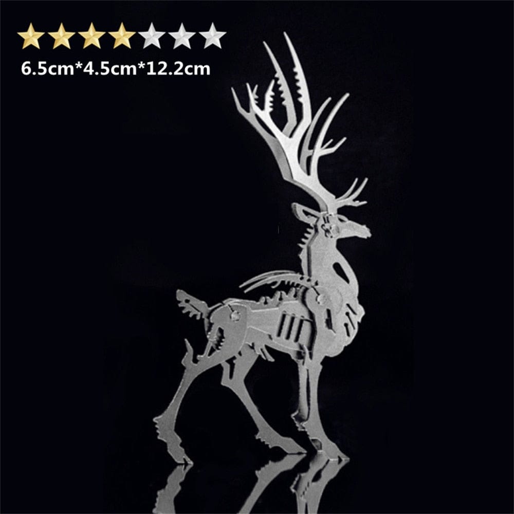 GiftsBite Store Reindeer Stag 3D Metal Animal Styling Steel Puzzle Models Kits 3256803319525350-HS-001A