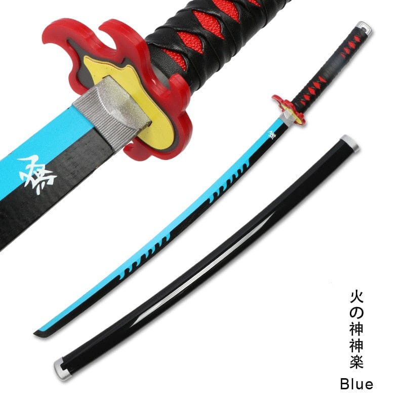 GiftsBite Store Kagura Blue Self-assembly Demon Slayer Sword Anime Cosplay Katana 3256803519861642-United States-Kagura Blue