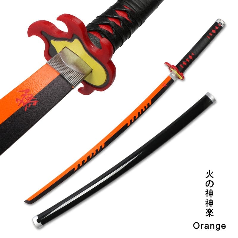 GiftsBite Store Kagura Orange Self-assembly Demon Slayer Sword Anime Cosplay Katana 3256803519861642-United States-Kagura Orange