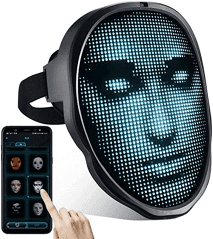 GiftsBite Store Light Up Bluetooth-Compatible App Controlled Animation LED Cosplay Mask 1005002057247607-USB Lithium Battery