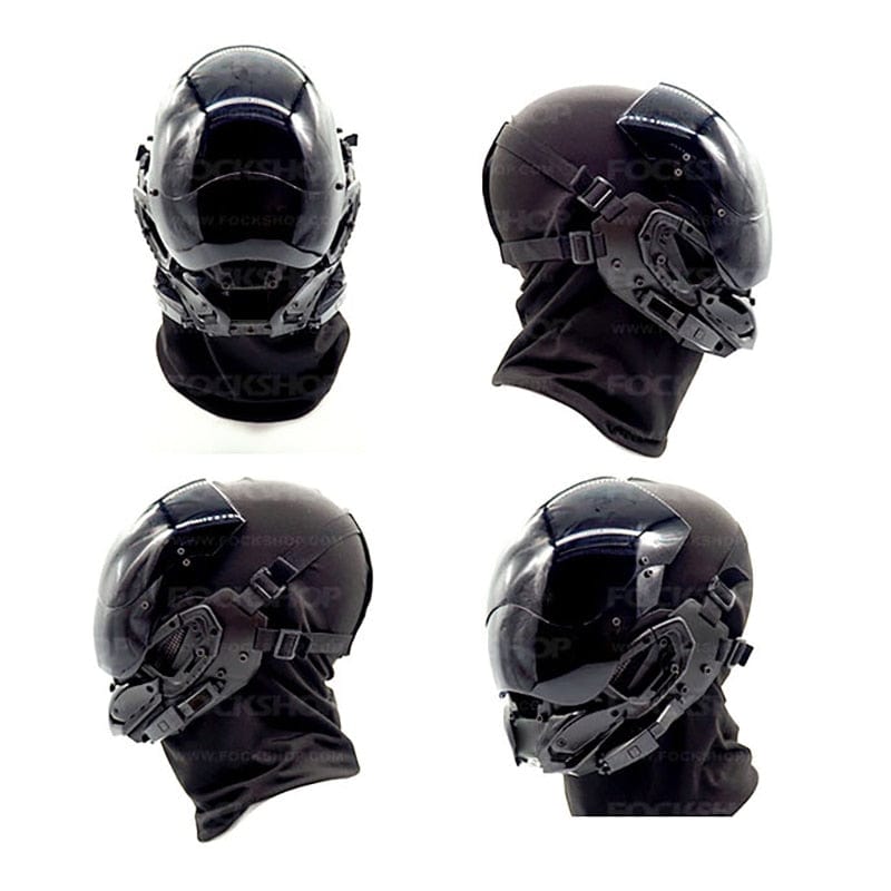 GiftsBite Store Limited Edition Black Futuristic Cyberpunk Cosplay Helmet Mask 3256803807793233-black