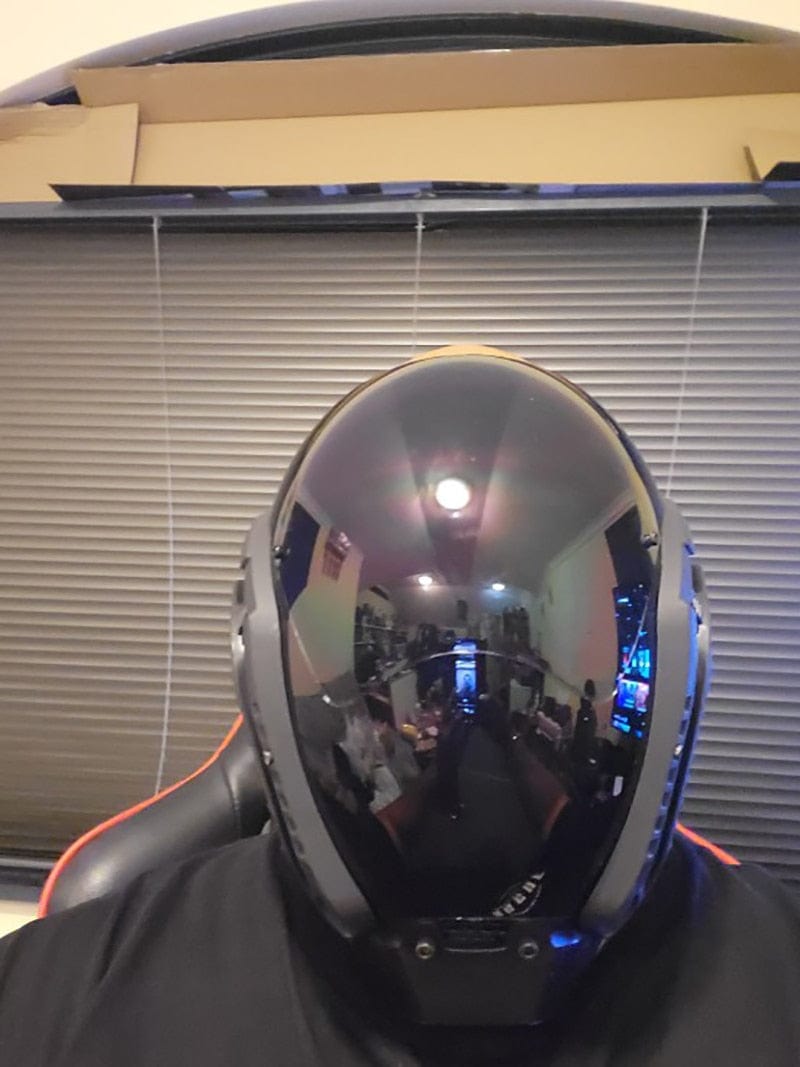 GiftsBite Store Limited Edition DJ Mechanical Sci-fi Cyberpunk 2077 Cosplay Helmet 3256803724381170-With Ear