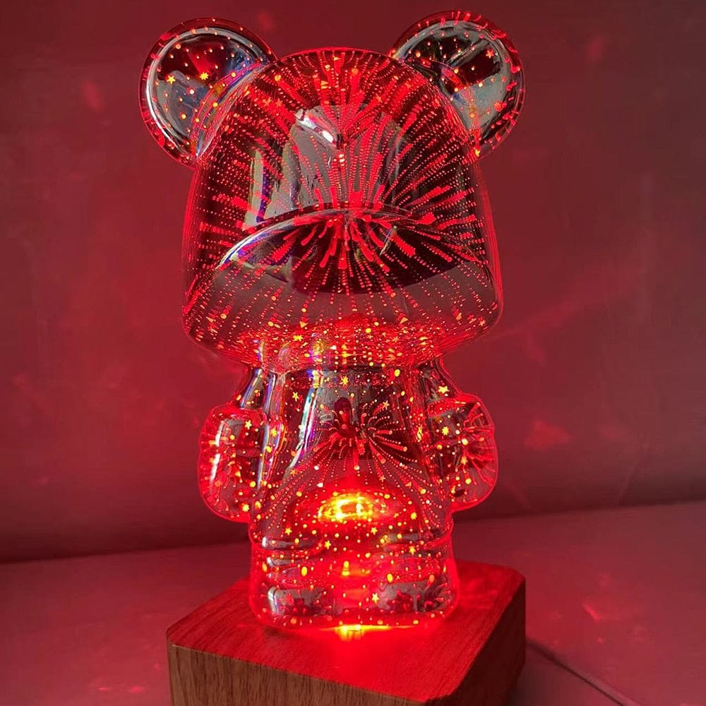 GiftsBite Store LittleBear- 3D Glass Fireworks Atmospheric Night Lamp 3256804767271988-Colorful