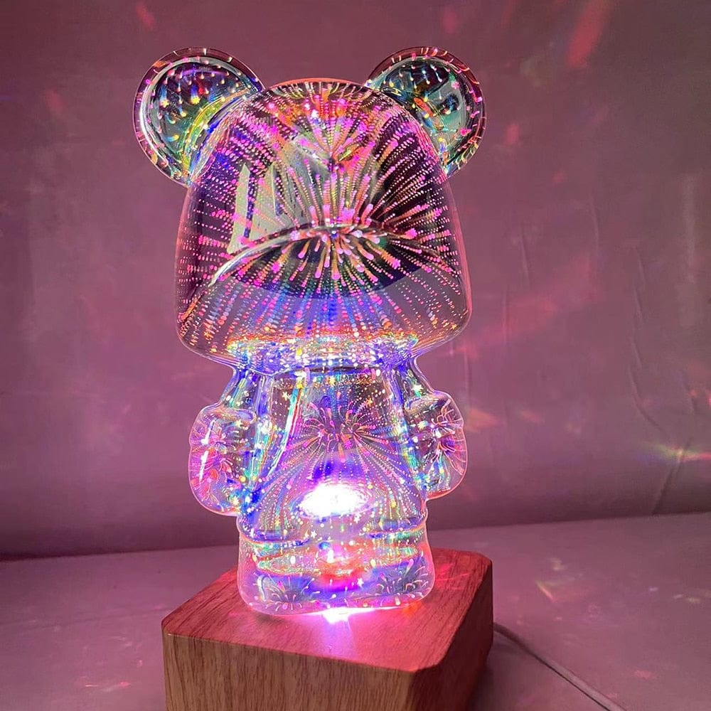 GiftsBite Store LittleBear- 3D Glass Fireworks Atmospheric Night Lamp 3256804767271988-Colorful