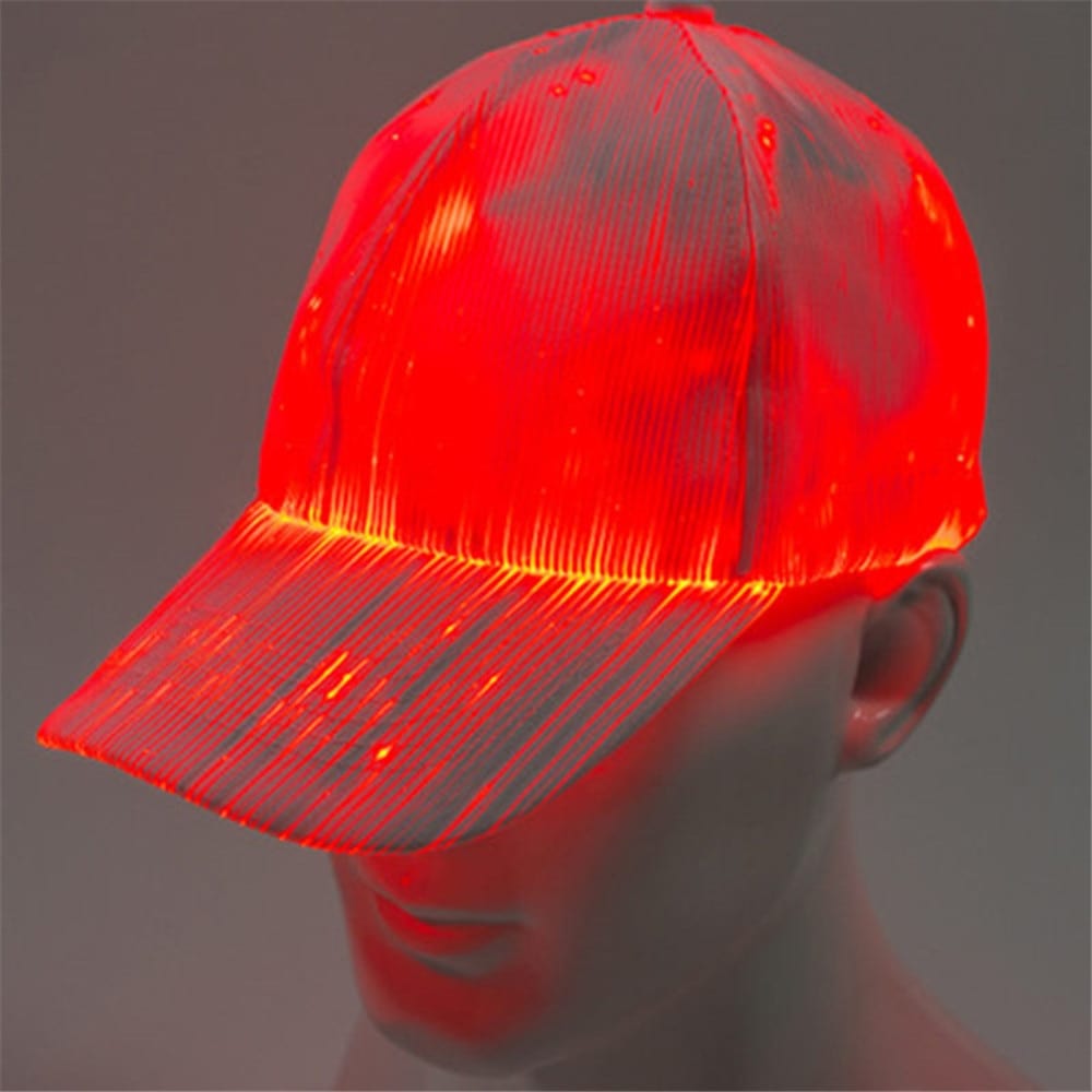 GiftsBite Store Neon 7 Color Flashing LED Fiber Optic Night Glowing Baseball Cap