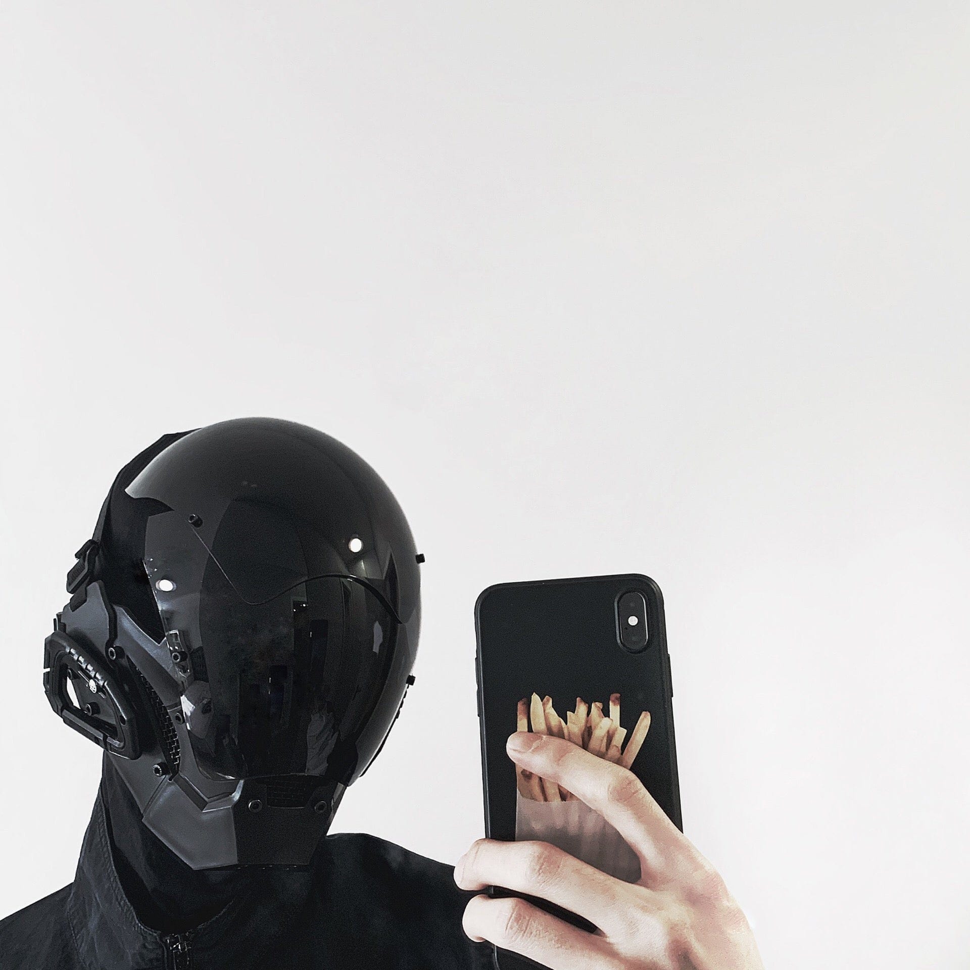 GiftsBite Store Limited Edition DJ Mechanical Sci-fi Cyberpunk 2077 Cosplay Helmet 3256803724381170-With Ear