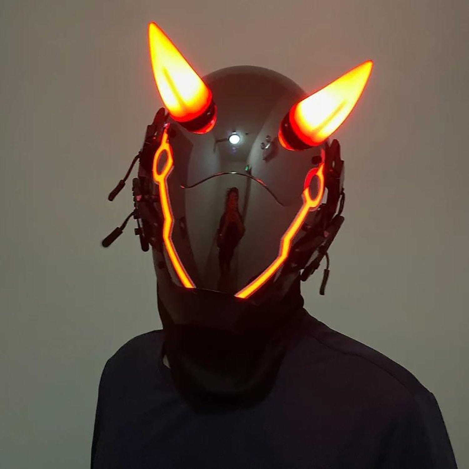 GiftsBite Store Red OX Horn Hellboy II LED Cosplay Mask Helmet 1005005082258154-Red OX Horn