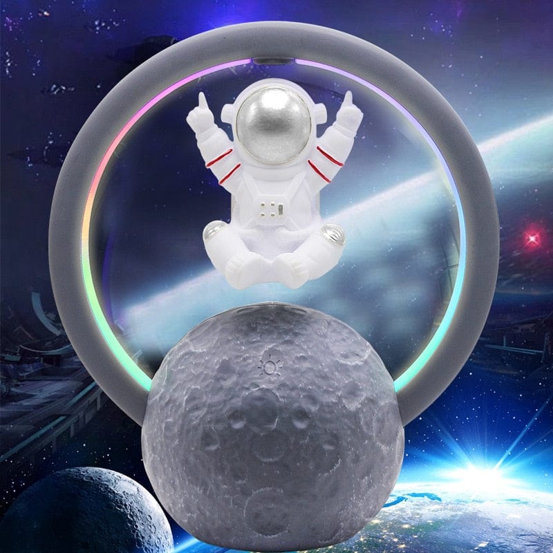 GiftsBite Store Silver Maglev Astronaut Spaceman Bluetooth Speaker Subwoofer 3256804216689147-598A Silver-Speaker