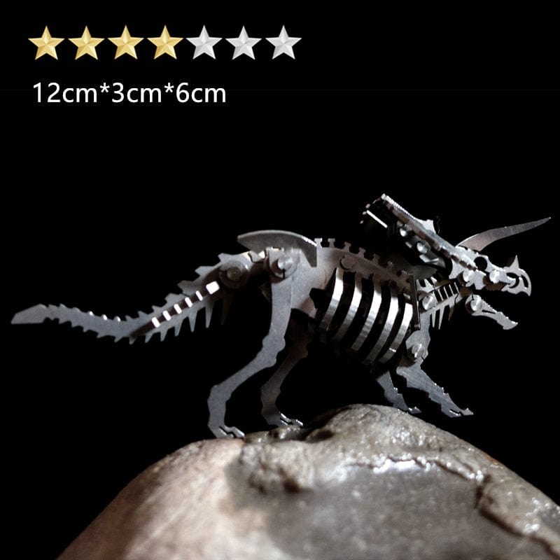 GiftsBite Store Triceratops 3D Metal Animal Styling Steel Puzzle Models Kits 3256803319525350-Triceratops