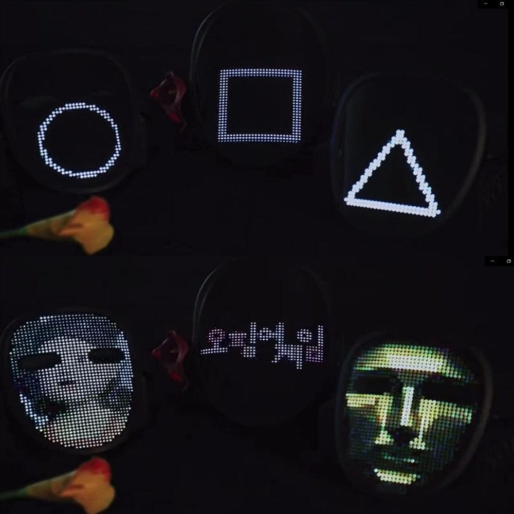 GiftsBite Store USB Lithium Battery Light Up Remote Control Animation LED Cosplay Mask 1005002057247607-USB Lithium Battery