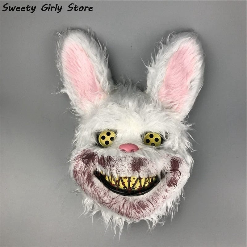 GiftsBite Store White Rabit Realistic Horror Full Head Cosplay Scary Mask 1005003193108252-H01