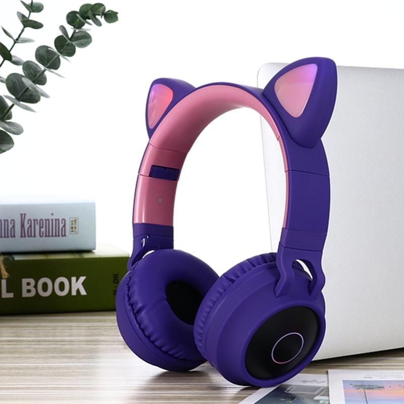 INFATUAT- Gift Store Blue Cat Ear LED Bluetooth Headphones 28478192-blue-with-retail-box-china
