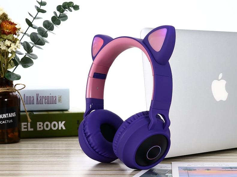INFATUAT- Gift Store Cat Ear LED Bluetooth Headphones