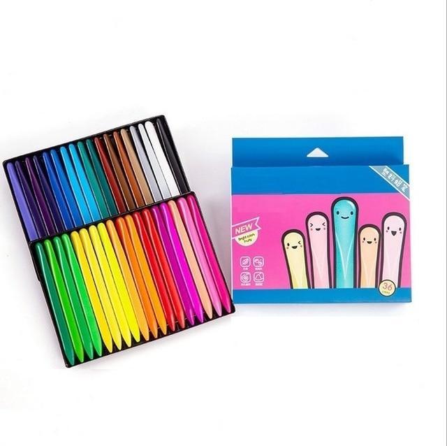 Products Pro 12 colors ColorCool - Durable Anti-Roll & Non-Sticky Triangle Crayon Set 41884490-12-colors