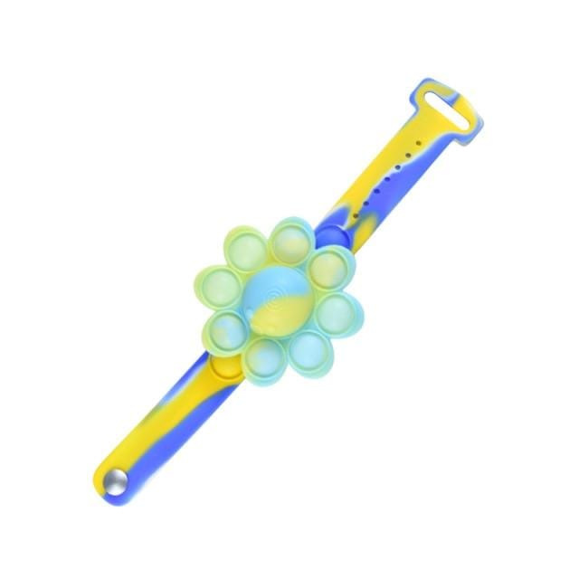 Products Pro Yellow Blue PopBracelet - Spinning Pop Bubble Light up Bracelet 48278603-a