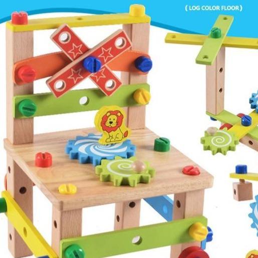 Products Pro FunBlast - DIY Wooden Multifunctional Chair with Nut and Screw Toys 42614390-a