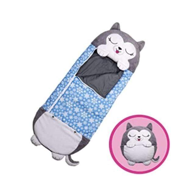 Products Pro Gray Cat / 51"X20" Campnap - 2 In 1 Kids Convertible Plush Pillow Sleeping Bag 46457474-blue-130x50cm