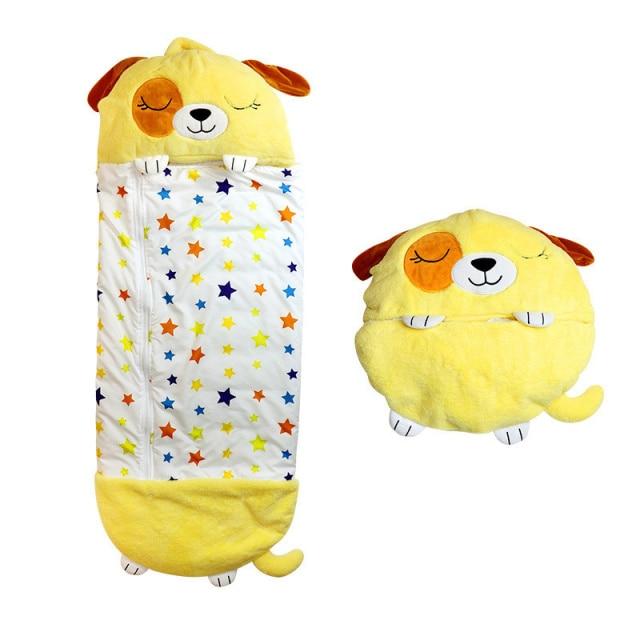 Products Pro Yellow Puppy / 51"X20" Campnap - 2 In 1 Kids Convertible Plush Pillow Sleeping Bag 46457474-yellow-130x50cm